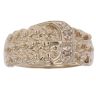 9ct Yellow Gold 0.05ct Diamond Three Row Keeper Buckle Ring