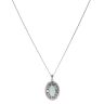Silver Synthetic Opal Oval Locket and Chain 18" By Icesia