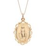 18ct Yellow ﻿Gold on Sterling Silver Madonna Filigree Pendant Necklace