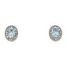 9ct White Gold Aquamarine and Diamond Stud Earrings by Anya Belle