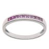 9ct White Gold Pink Sapphire Half Eternity Ring