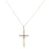 9ct Yellow Gold 0.05ct Diamond and Ruby Sword Pendant and Belcher Chain 20"
