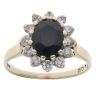 9ct Yellow Gold Cubic Zirconia and Sapphire Cluster Ring