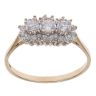 9ct Yellow Gold Cubic Zirconia Triple Cluster Ring
