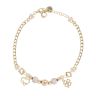 14ct Yellow and White Gold Cubic Zirconia Clover and Heart Bracelet 8"