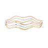 9ct Yellow, White And Rose Gold Wave Bangle