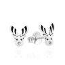 Silver 7x8mm Reindeer Stud Earrings
