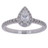 18ct White Gold 0.69ct Pear and Brilliant Cut Diamond Cluster Ring
