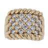 9ct Yellow Gold Cubic Zirconia Five Row Keeper Ring