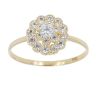14ct Yellow Gold Cubic Zirconia Cluster Ring