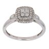 9ct White Gold 0.27ct Baguette And Brilliant Cut Diamond Cluster Ring
