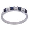9ct White Gold 0.09ct Diamond and Sapphire Ring