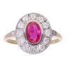18ct Yellow Gold 0.35ct Ruby and 1.01ct Diamond Cluster Ring