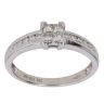 9ct White Gold 0.33ct Princess and Brilliant Cut Diamond Cluster Ring
