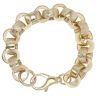 9ct Yellow Gold Patterned and Plain Belcher Bracelet 9"