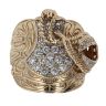 9ct Yellow Gold Cubic Zirconia Patterned Saddle Ring