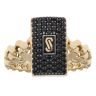 14ct Yellow Gold Monaco Classic Black Pave Signet Ring