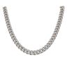 9ct White Gold 13.00ct Brilliant Cut Diamond Curb Chain 22"