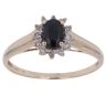 9ct Yellow Gold 0.10ct Diamond and Sapphire Cluster Ring