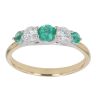 18ct Yellow Gold 0.35ct Brilliant Cut Diamond and Emerald Five Stone Ring
