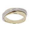 9ct Yellow and White Gold 0.12ct Brilliant Cut Diamond Crossover Ring