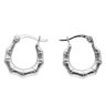 Silver Bamboo Creole Earrings By Icesia