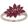 9ct Yellow Gold Ruby Cluster Ring