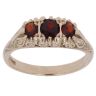 9ct Yellow Gold Garnet Three Stone Ring