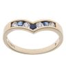 9ct Yellow Gold Cubic Zirconia and Sapphire Wishbone Ring