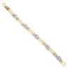 14ct Yellow And White Gold Greek Key And Lion Fancy Bracelet 8"