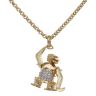 9ct Yellow Gold Cubic Zirconia Monkey Pendant