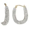 9ct Yellow Gold Medium Crystal Hoop Earrings