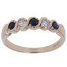 9ct Yellow Gold Sapphire and Cubic Zirconia Ring