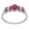 9ct White Gold 0.05ct Diamond and Ruby Ring