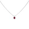 Silver Ruby Single Stone Pendant and Chain 18"