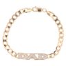 9ct Yellow Gold Cubic Zirconia DAD Curb Bracelet 8"
