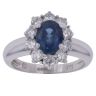 18ct White Gold 0.80ct Brilliant Cut Diamond and Sapphire Cluster Ring