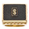 14ct Yellow Gold Monaco Classic Black Cubic Zirconia Signet Ring