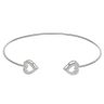 Silver Childrens Heart Torque Bangle