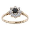 9ct Yellow Gold Cubic Zirconia and Sapphire Cluster Ring