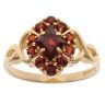 9ct Yellow Gold Garnet Cluster Ring