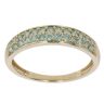 9ct Yellow Gold 0.40ct Brilliant Cut Green Diamond Two Row Ring