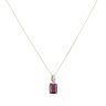 9ct Yellow Gold 0.03ct Diamond and Garnet Pendant and Chain 18"