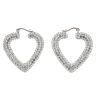 Silver Crystal Heart Hoop Earrings By Icesia