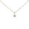 14ct Yellow Gold Cubic Zirconia And Pink Stone Flower Cluster Pendant And 18" Chain