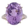 9ct Yellow Gold 0.05ct Diamond And Amethyst Single Stone Ring