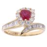 18ct Yellow Gold 0.75ct Diamond And Created Ruby Cluster Ring