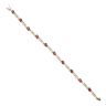 9ct Yellow Gold 0.05ct Diamond And Garnet Bracelet 7.5"