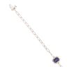 9ct White Gold 0.12ct Diamond And Created Sapphire Cluster Bracelet 7"