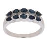 18ct White Gold 0.25ct Baguette Cut Diamond and Sapphire Cluster Ring